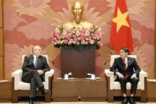 El vicepresidente de la Asamblea Nacional de Vietnam, Nguyen Duc Hai (derecha), y el ministro polaco de Relaciones Exteriores, Zbigniew Rau (Foto: VNA)