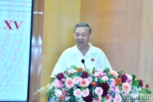 El secretario general del Partido Comunista de Vietnam, To Lam, intercambia con los votantes (Foto: Nhan Dan)