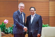 El primer ministro de Vietnam, Pham Minh Chinh, se reúne con Donal Brown, vicepresidente del Fondo Internacional de Desarrollo Agrícola (FIDA). Foto: VNA