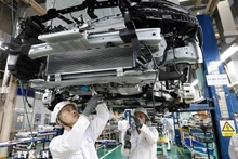 Línea de montaje de automóviles en la fábrica de Honda Phuc Yen, Vinh Phuc. (Foto de ilustración: VNA)