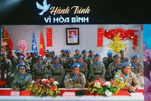 Oficiales y soldados de Vietnam en Sudán del Sur participaron en el programa (Foto:VNA)