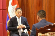 El vicepremier y ministro de Asuntos Exteriores y Cooperación Internacional de Camboya, Sok Chenda Sophea. (Foto: VNA)