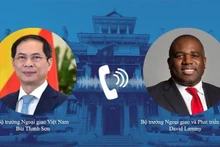 El viceprimer ministro y canciller de Vietnam, Bui Thanh Son, sostuvo conversaciones telefónicas con el secretario de Estado para Asuntos Exteriores y de Desarrollo del Reino Unido, David Lammy. (Foto: VNA)