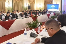 Parlamentarios vietnamitas y cubanos discuten en la sesión. (Foto: VNA)
