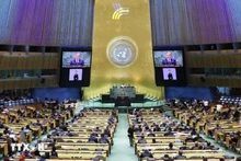 El secretario general del PCV y presidente de Vietnam, To Lam, habla en la Cumbre del Futuro, en el 79 período de sesiones de la Asamblea General de la ONU (Foto: Lam Khanh/VNA)