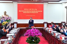 [Foto] Máximo dirigente partidista vietnamita se reúne con Comité del Partido del Ministerio de Justicia