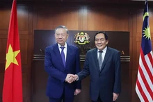 El secretario general del Comité Central del Partido Comunista de Vietnam (PCV), To Lam, se reunió con el presidente del Senado de Malasia, Dato' Awang Bemee Awang Ali Basah. (Foto: VNA)