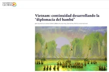 La página web argentina Equilibrium Global publica un artículo para destacar el gran valor de la "diplomacia de bambú" de Vietnam. (Foto:VNA)