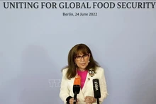 La secretaria general de la Conferencia de las Naciones Unidas sobre Comercio y Desarrollo (UNCTAD), Rebeca Grynspan, habla en una conferencia en Berlín, Alemania, el 24 de junio de 2022. (Foto: VNA)