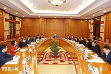 El secretario general del Partido Comunista de Vietnam, Nguyen Phu Trong, habla en la primera reunión del subcomité de asuntos de personal del XIV Congreso Nacional del PCV. (Foto: VNA)