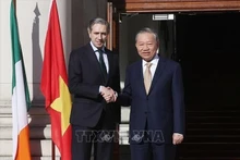 El secretario general del Partido Comunista de Vietnam y presidente del país, To Lam, y el primer ministro irlandés, Simon Harris. (Foto:VNA)