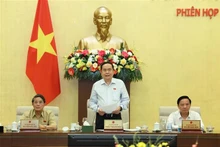 El presidente de la Asamblea Nacional de Vietnam, Tran Thanh Man, habla en el evento. (Foto: VNA)