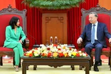 [Foto] Máximo dirigente partidista de Vietnam recibe a vicepresidenta ejecutiva de Venezuela