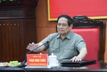 El primer ministro vietnamita, Pham Minh Chinh, pronuncia un discurso en la cita.