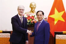 El canciller vietnamita, Bui Thanh Son, y el secretario de Estado para Asuntos Exteriores de Noruega, Erling Rimestad (Foto: VNA)