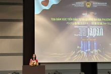 La viceministra vietnamita de Relaciones Exteriores, Le Thi Thu Hang, interviene en el evento (Foto: baoquocte.vn)