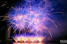 Espectáculo de fuegos artificiales de los equipos de Vietnam y Finlandia (Foto: Nhan Dan)