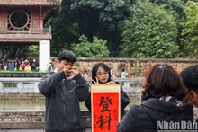 [Foto] Hanoyenses con tradición de pedir y regalar letras caligráficas en tercer día del Tet
