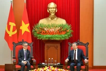 [Foto] Líder partidista de Vietnam recibe a ministro de Relaciones Exteriores de Laos