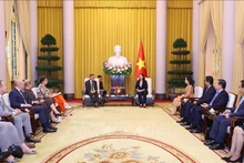 La vicepresidenta Vo Thi Anh Xuan recibió a Boris Rhein, ministro presidente del estado alemán de Hesse (Foto: VNA)