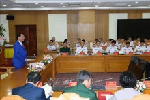 Coronel general Tran Quang Phuong, vicepresidente de la Asamblea Nacional de Vietnam, en la sesión de trabajo (Foto: VNA)