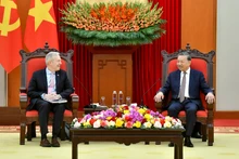 [Foto] Líder partidista vietnamita recibe a delegación de empresas del Consejo Empresarial Estados Unidos-Asean