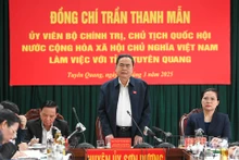 El presidente de la Asamblea Nacional de Vietnam, Tran Thanh Man, habla en el evento. (Foto: Nhan Dan)