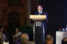 El primer ministro vietnamita, Pham Minh Chinh, interviene en el Foro. (Foto: VNA)