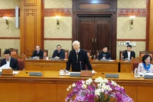 El secretario general del PCV, Nguyen Phu Trong, habla en el evento. (Fotografía: Nhan Dan)