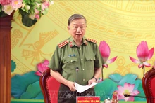 El ministro de Seguridad Pública de Vietnam, general To Lam, interviene en el acto (Foto:VNA)