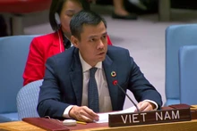 El embajador Dang Hoang Giang, jefe de la misión permanente de Vietnam ante la ONU, en el debate abierto del Consejo de Seguridad de la ONU. (Foto: VNA)