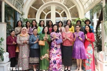 Ngo Phuong Ly, esposa del secretario general del Partido Comunista y presidente de Vietnam, To Lam, en un encuentro entre representantes del AWCH (Foto: VNA)