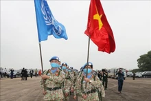 Oficiales vietnamitas participantes en las actividades del mantenimiento de la paz de las Naciones Unidas (Foto:VNA)