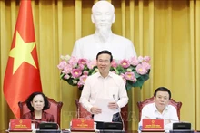 El presidente de Vietnam, Vo Van Thuong, habla en el evento (Foto:VNA)
