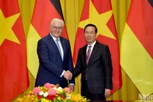 El presidente de Vietnam, Vo Van Thuong, y su homólogo alemán, Frank-Walter Steinmeier. (Fotografía: Nhan Dan)
