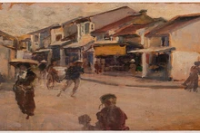 La obra "Un rincón de Hanói" del pintor Victor Tardieu.
