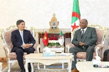 El director general del Departamento de Asuntos Jurídicos y Judiciales de Argelia, Ben Salem Abdarrazzak y el viceministro de Justicia, Nguyen Khanh Ngoc. (Fotografía: VNA) 