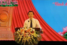 El vicepremier y presidente del Comité Nacional al respecto, Tran Hong Ha, en el acto de lanzamiento. (Fotografía: VNA)