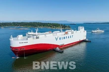 El buque Silver Queen Panama lleva los automóviles de VinFast. (Fotografía: BNEWS)