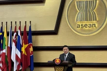 El secretario general de la Asean, Kao Kim Hourn, en la ceremonia. (Fotografía: VNA)
