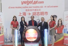 En la inauguración de la ruta Ciudad Ho Chi Minh - Shanghai de Vietjet. (Fotografía: Vietjet.com)