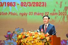 El presidente de la Asamblea Nacional de Vietnam, Vuong Dinh Hue, en la conmemoración. (Fotografía: Nhan Dan)