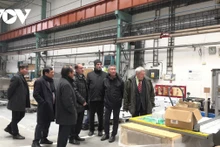La delegación vietnamita visitó una fábrica de producción del grupo checo Sklostroj. (Fotografía: VOV)
