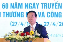 El presidente de Vietnam, Vo Van Thuong, habla en el evento. (Fotografía: VNA)