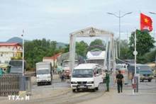 En la puerta fronteriza internacional de Tinh Bien. (Fotografía: VNA)