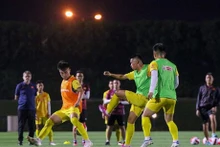 Selección futbolista de Vietnam en entrenamiento. (Fotografía: VFF)