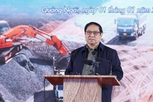 El primer ministro vietnamita, Pham Minh Chinh, en la ceremonia. (Fotografía: VNA)
