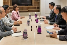 El ministro de Ciencia y Tecnología Huynh Thanh Dat sostiene encuentro con la viceprimera ministra cubana Inés María Chapman Waughn. (Fotografía: VNA)