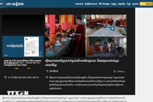 El artículo sobre la preservación del idioma jemer en Vietnam, publicado por el diario Koh Santepheap Daily. (Fotografía: Nhan Dan)
