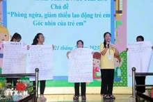 Niños en circunstancias difíciles participan en un foro para escuchar las voces de los niños con el tema "Prevenir y minimizar el trabajo infantil" (Foto: VNA)